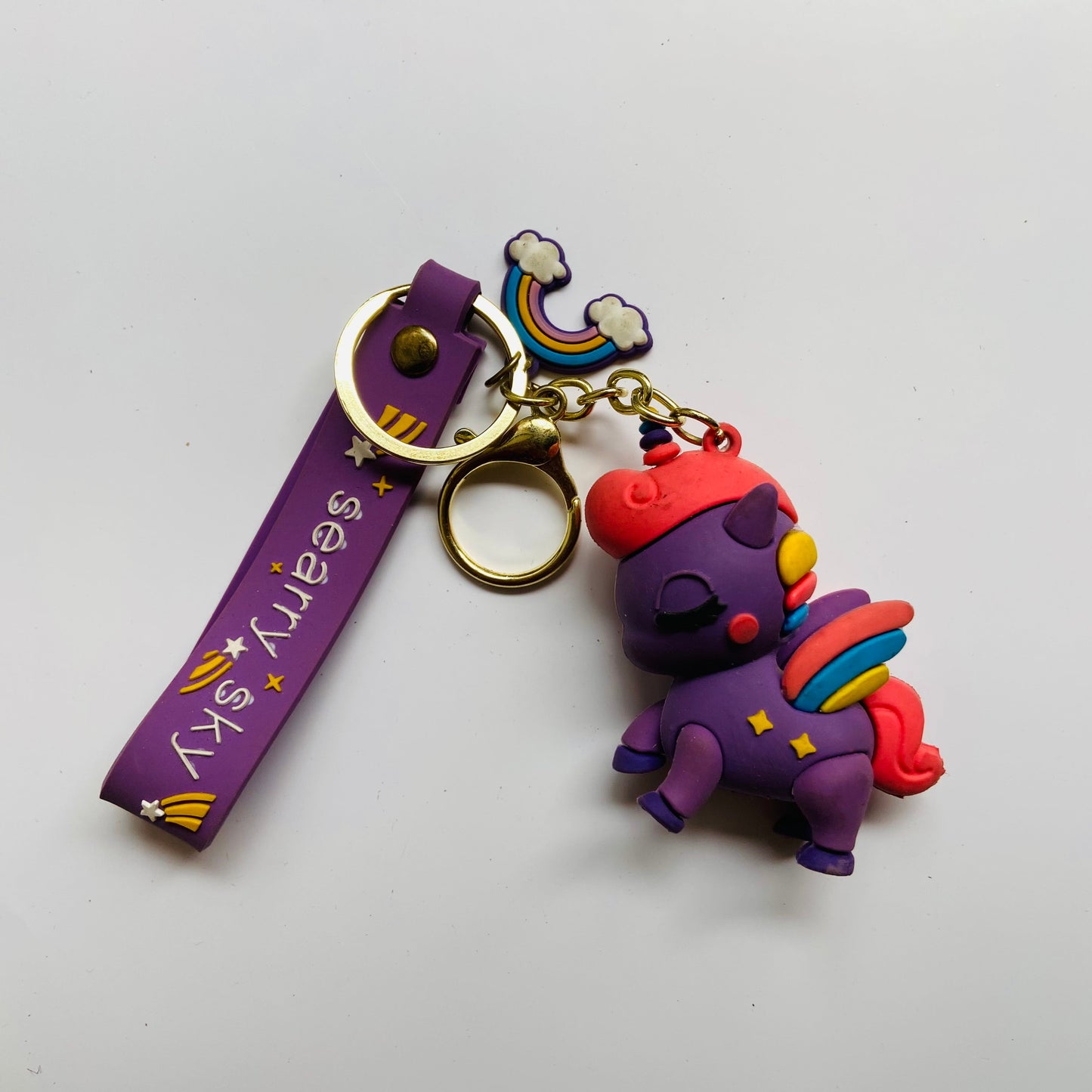 Purple Unicorn Keychain