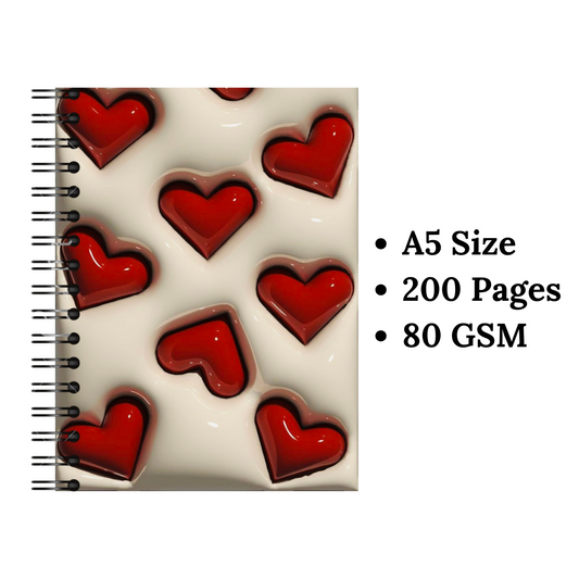 3D Hearts Wiro Notebook