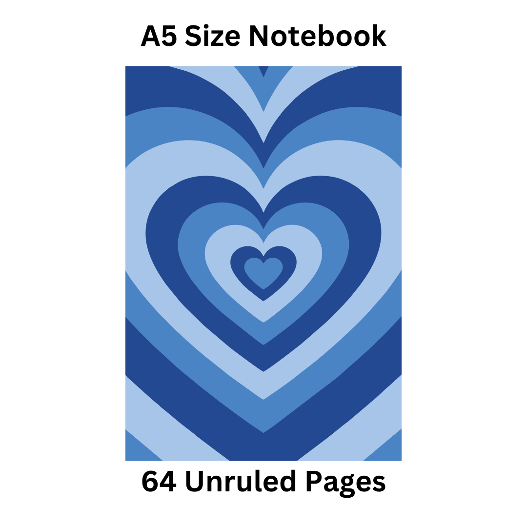 Blue Hearts Doodle Notebook