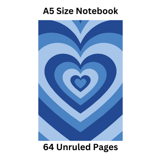 Blue Hearts Doodle Notebook