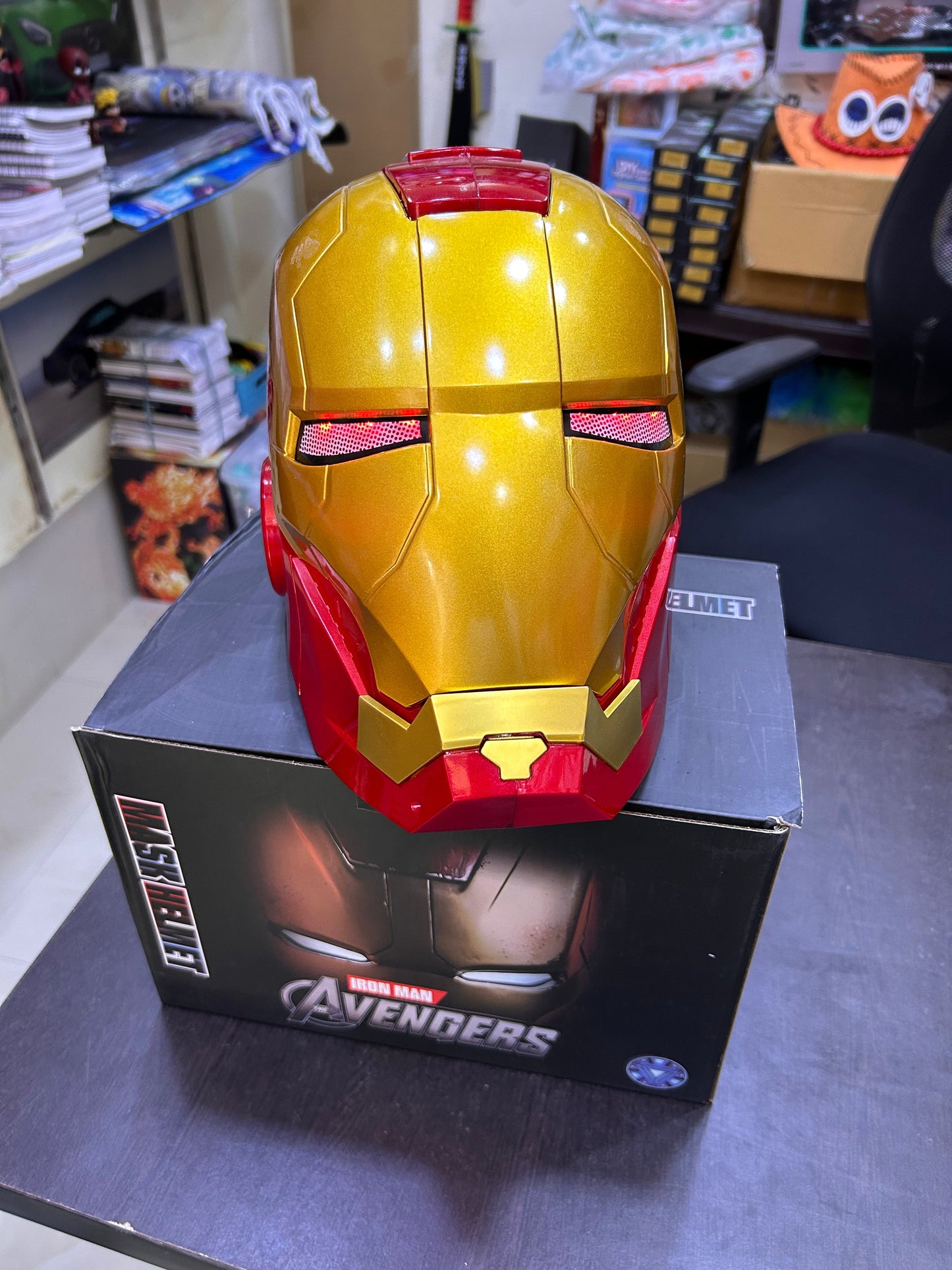 Iron Man Helmet with Touch Sensor to Open Mask and Light