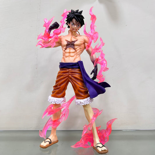 Luffy Pink Flames Action Figure