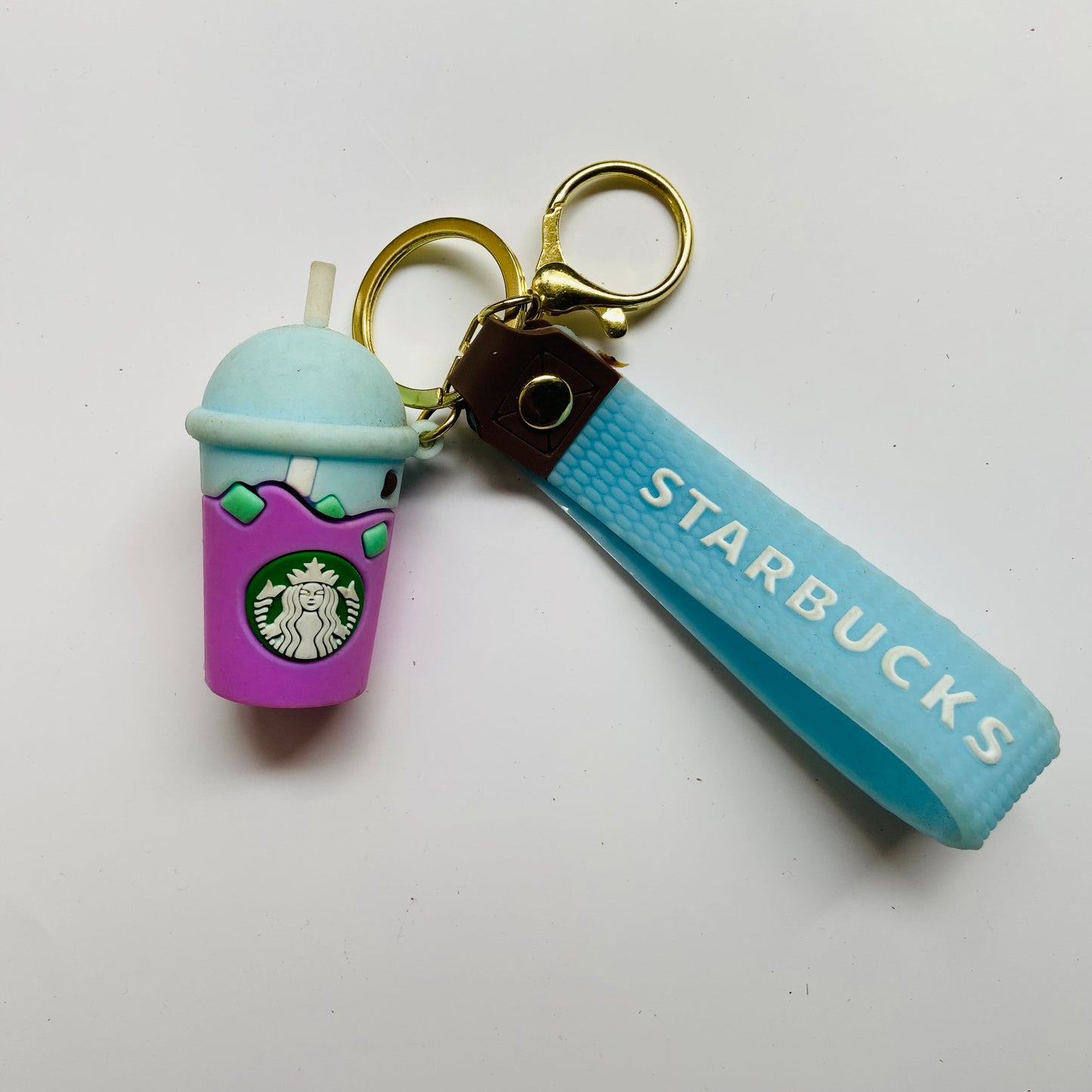 Purple Blue Starbucks Keychain