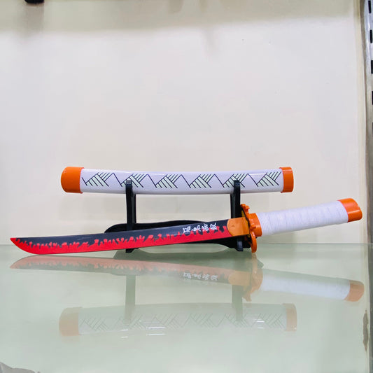 Rengoku Medium size wooden katana 42cm with stand
